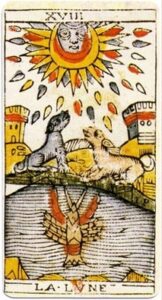 Original card from the tarot deck of Jean Dodal of Lyon, a classic “Tarot of Marseilles” deck. The deck dates from 1701–1715.